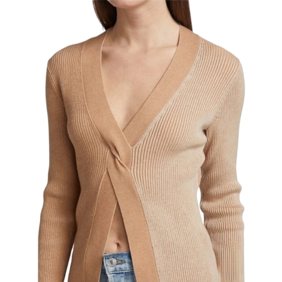 NAADAM Twisted Rib-Knit Sweater, Size Medium, Tan, NWT - Picture 3 of 16